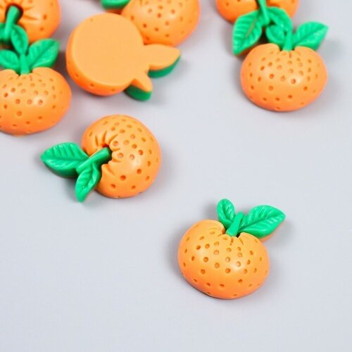 Декор для творчества КНР Апельсинка с листиками пластик, 2,5х2 см, набор 10 шт (9284129)
