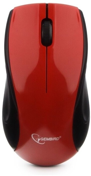 Gembird Оптическая мышь Gembird MUSW-320-R, беспров, 2кн.+скр, черно-красный (USB)