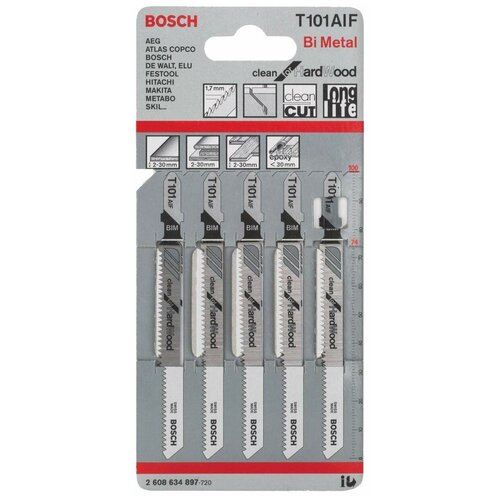 Набор пилок BOSCH 2608634897, 5 шт. набор пилок bosch 2608633528 5 шт