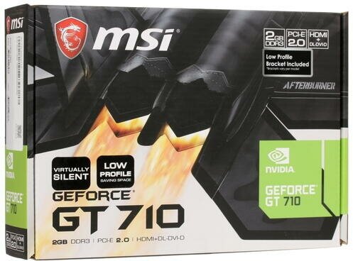 Видеокарта MSI GeForce® GT 710, GT 710 2GD3H LP, 2ГБ, GDDR3, Retail - фото №19