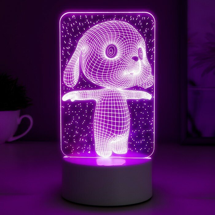 RISALUX Светильник "Щенок" LED RGB от сети - фотография № 3