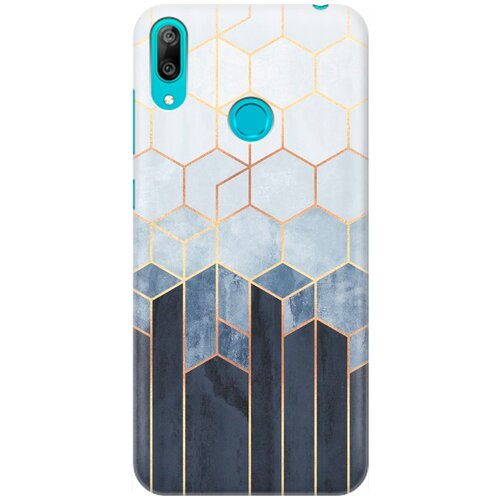 фото Re:pa накладка transparent для huawei y7 (2019) с принтом "золотые соты на сером"