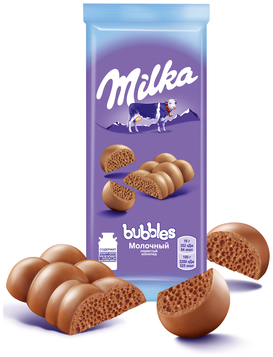 Шоколад Milka Bubbles молочный пористый, 80 г - фотография № 8