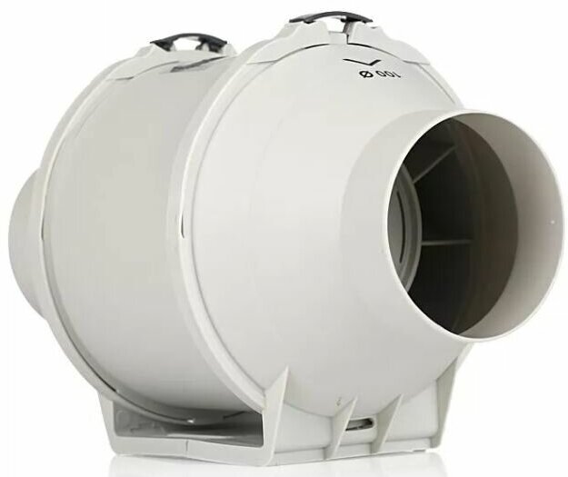 фото Малошумный канальный вентилятор Dastech HF-100P (производительность 198 м³/час, давление 156 Па, уровень шума 31 Дб)