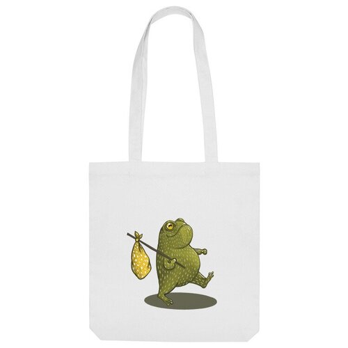 Сумка шоппер Us Basic, белый лягушка жаба лягушонок лягушка квакушка лягушка путешественница янтарь янтарный янтарная брелок фигурка для ключей для сумки