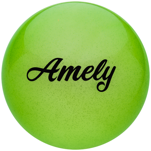 Мяч для х/г Amely AGB-102 15 см, зеленый, с блестками
