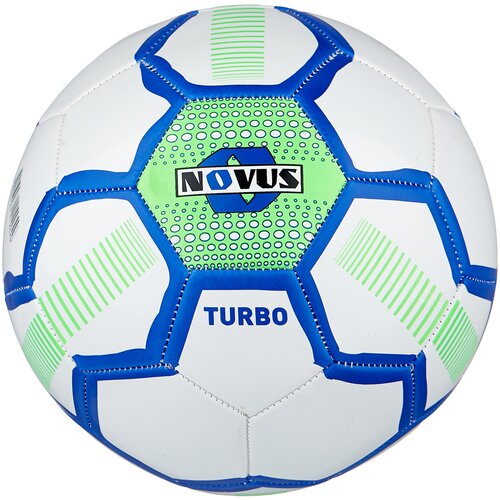 Novus Мяч футбольный детский Turbo р.5 Белый/Синий/Салатовый