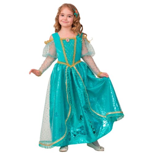 платье принцессы ариэль маленькая русалочка disney для девочек 2023 костюм для косплея детский необычный карнавал яркая одежда для дня рожд Костюм Батик, размер 110, бирюзовый