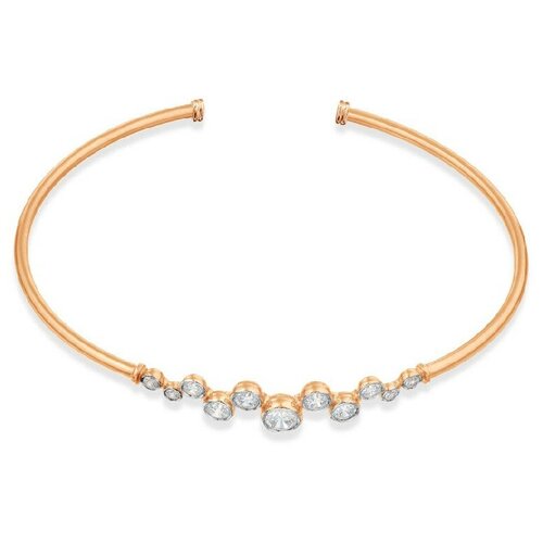 Браслет KARATOV, красное золото, 585 проба, фианит, красный, золотистый