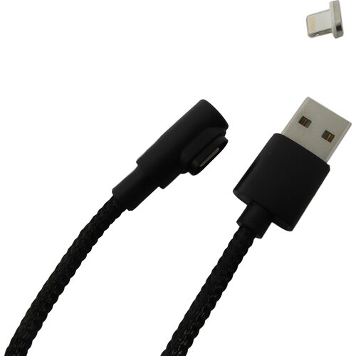 USB Кабель для Apple/iPhone Oino M100, магнитный, угловой, золоченые контакты, 2.4A, 1м. usb кабель для apple iphone oino m94 магнитный золоченые контакты 2 4a 2 м