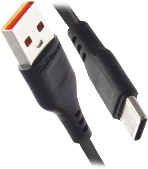 Кабель USB - USB Type-C, 1м, GoPower GP01T Black (00-00018566)