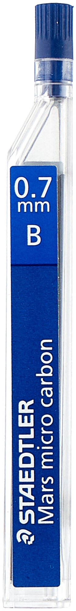 Грифели запасные STAEDTLER, комплект 12 шт., "Mars micro", B, 0.7 мм, 250 07-B