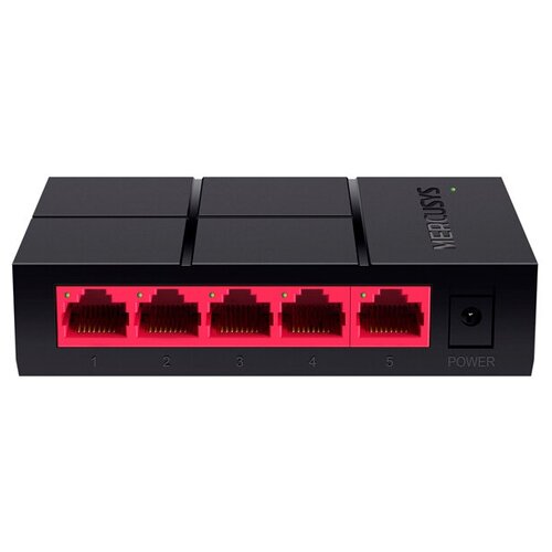 Коммутатор/ Unmanaged Gigabit switch, 5 ports RJ-45 LAN 10/100/1000Mbps, plastic case MS105G