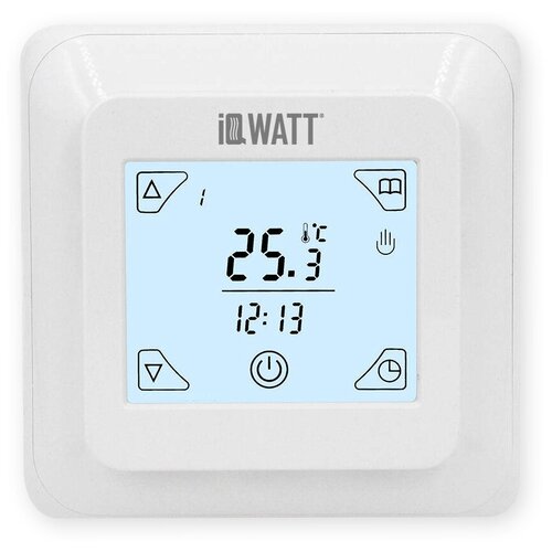 Терморегулятор IQWATT Thermostat TS белый термопласт ts c701tm 15gy терморегулятор terneo s с рамкой livolo с сенсорным управлением внешний датчик температуры серый