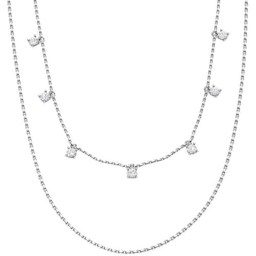 Колье Яхонт, серебро, 925 проба, фианит, длина 40 см., бесцветный