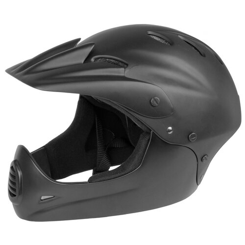 Шлем 5-731140 Freeride/DH/BMX FullFace ABS hard shell суперпрочный 17 отверстий, 54-58см черный матовый M-WAVE шлем 8 9110389 freeride dh bmx enduro fullface abs hard shell суперпрочный hot shot hst x9 191 yell neon blk 17 отверстий неоново желтый 56 58см author