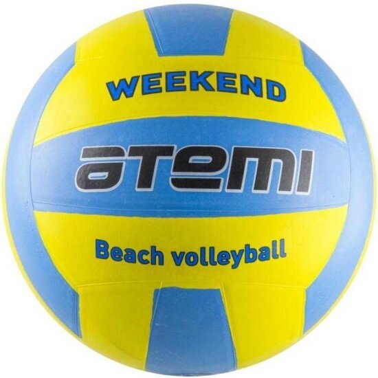 Мяч волейбольный Atemi WEEKEND, резина, желт-голубой, р.5, окруж.65-67