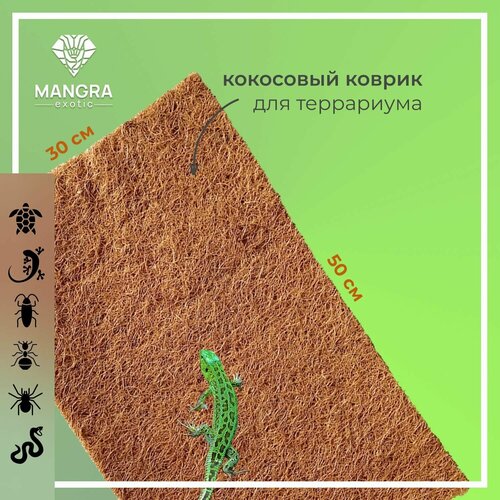 Кокосовый коврик MANGRA exotic для террариума, для рептилий, 50*30 см