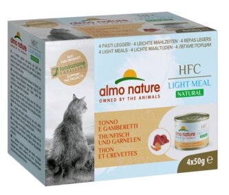 Almo Nature консервы для кошек "Тунец и Креветки" (Natural Light Meal - Tuna and Shrimp) 4шт х 50 гр 0,2 кг