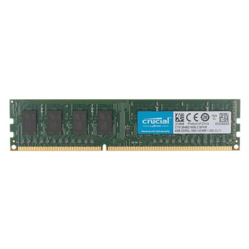 Оперативная память Crucial 4 ГБ DDR3 1600 МГц DIMM CL11 CT51264BD160B оперативная память crucial 2 гб ddr3 1600 мгц dimm cl11 ct25664bd160b