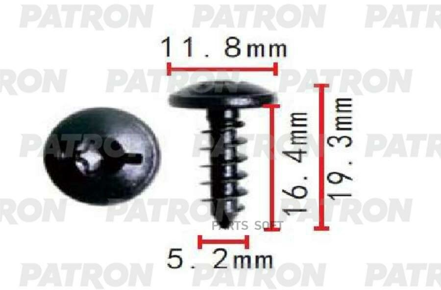 Винт металлический Audi Seat Skoda Volkswagen применяемость: винт самонарез. с внутр. torx 5x16 PATRON P37-1614 | цена за 1 шт