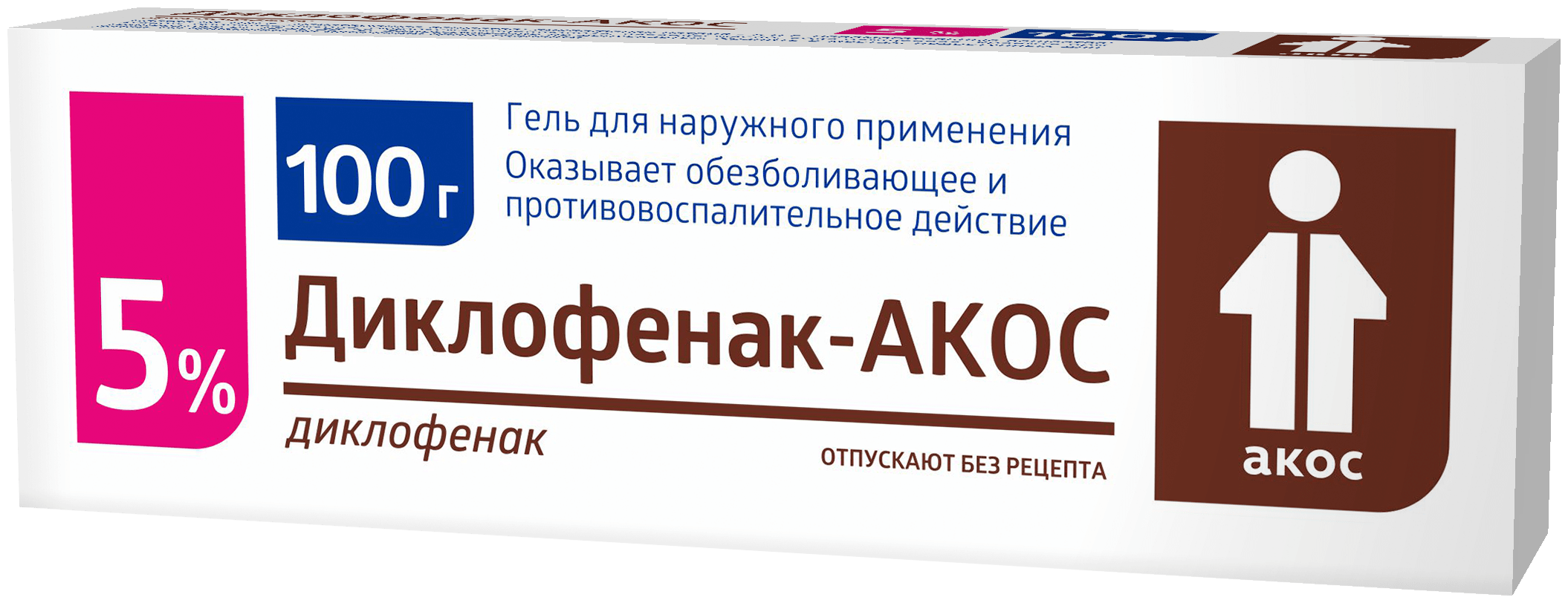 Диклофенак-акос гель д/нар. прим., 5%, 100 г