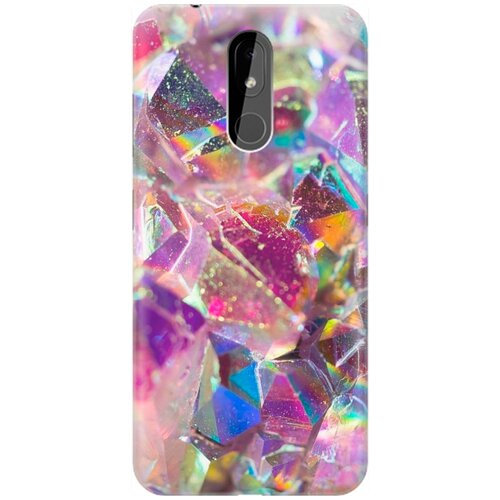 фото Re:pa накладка transparent для nokia 3.2 с принтом "розовые кристаллы"