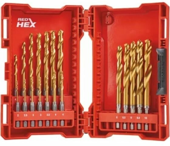 Набор сверл по металлу RedHEX HSS-G TiN 19 шт. Milwaukee 48894760