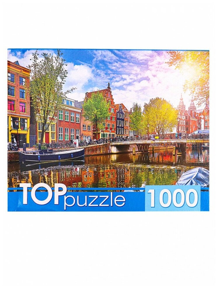 Puzzle-1000. Солнечный канал в Амстердаме (ГИТП1000-4139) Рыжий кот - фото №2