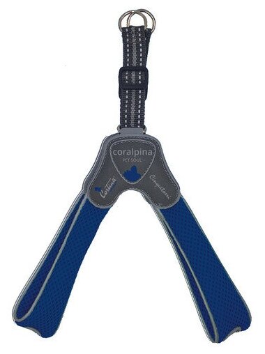 Cortina Harness CINQUETORRI мягкая шлейка для собак "Супер Комфорт", 45-55 см, неоновый синий - фотография № 2