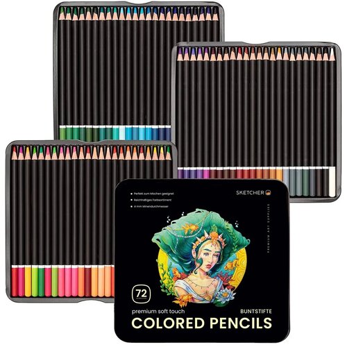 Художественные масляные цветные карандаши 72 шт. для раскрасок.