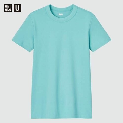 Футболка Uniqlo, размер L, бирюзовый футболка uniqlo хлопок однотонная размер xxl черный