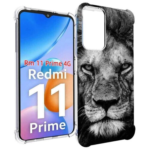 Чехол MyPads смуглый лев мужской для Xiaomi Redmi 11 Prime 4G задняя-панель-накладка-бампер