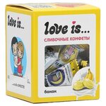 Конфеты сливочные Love is mix вкус банана с жидким центром 105 гр. - изображение