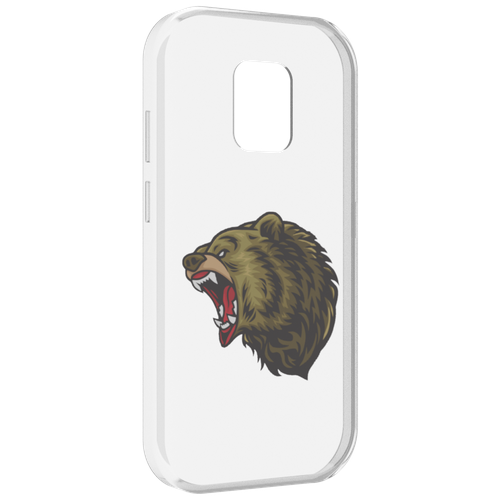 Чехол MyPads Голова-медведь для UleFone Power Armor 14 / 14 Pro задняя-панель-накладка-бампер