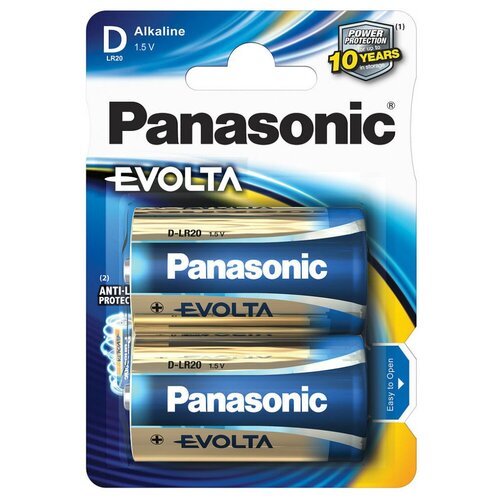 Батарейка Panasonic Evolta D/LR20, в упаковке: 2 шт. panasonic батарейка panasonic evolta lr6ege 6bw bl6 6шт