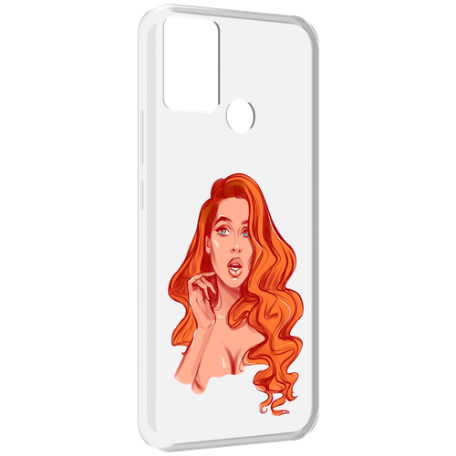 Чехол MyPads рыжая-девушка-модельной-внешности женский для Infinix Hot 11 Play задняя-панель-накладка-бампер