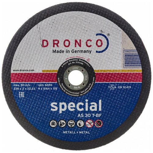 Диск отрезной по металлу Special AS30T (230x2x22.23 мм) DRONCO 1231055100