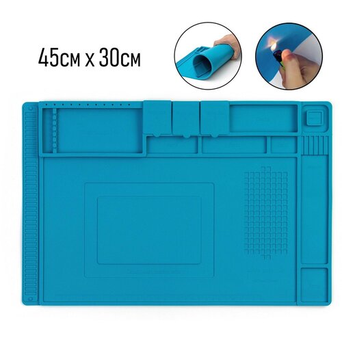 Термостойкий силиконовый коврик для ремонта часов нескользящий 45 х 30 см 1967₽