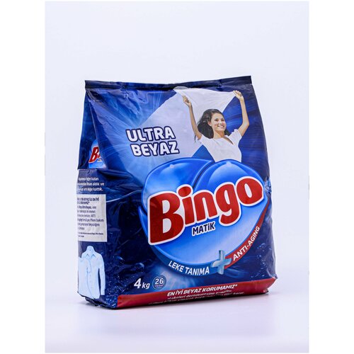 BINGO - Стиральный порошок Концентрат ECO для ультра белого цвета 4 кг.