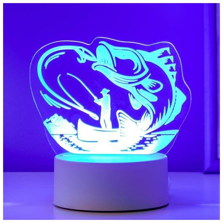 Светильник "Рыбак" LED RGB от сети 9,5х13,5х15 см - фотография № 4