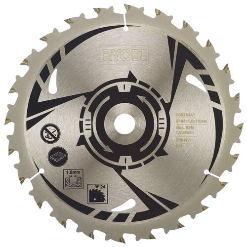 Диск пильный 184х16 мм 24 Т CSB184A1 Ryobi 5132003615 15706347 2372₽