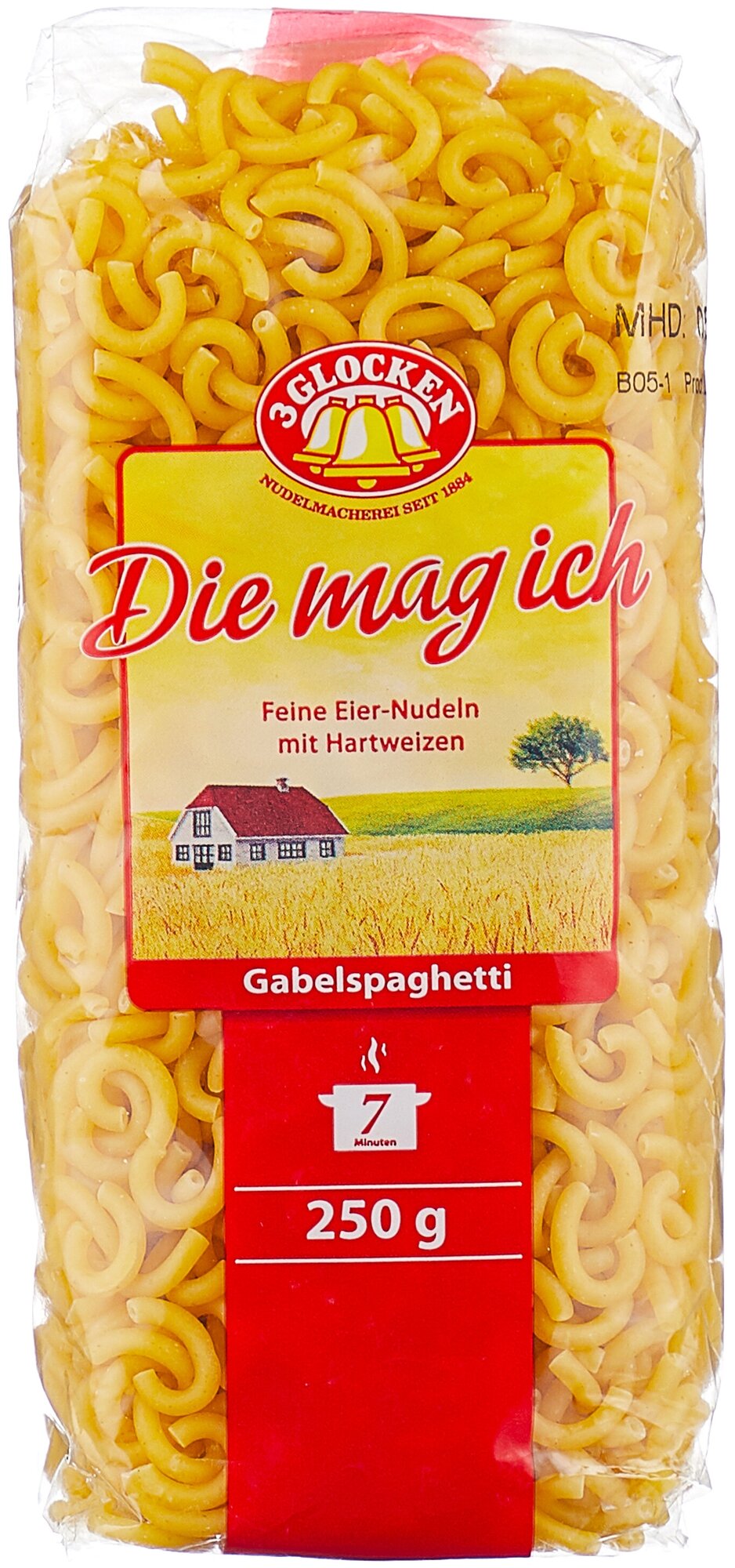 3 Glocken Die mag ich Gabelspaghetti Макаронные изделия Мелкие рожки, 250гр