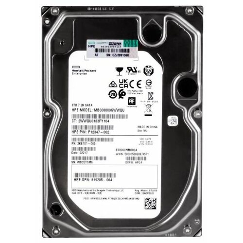 Жесткий диск HP MB008000GWWQU G8-G10 8TB 6G 72K 35 SATA 512e 4450000₽