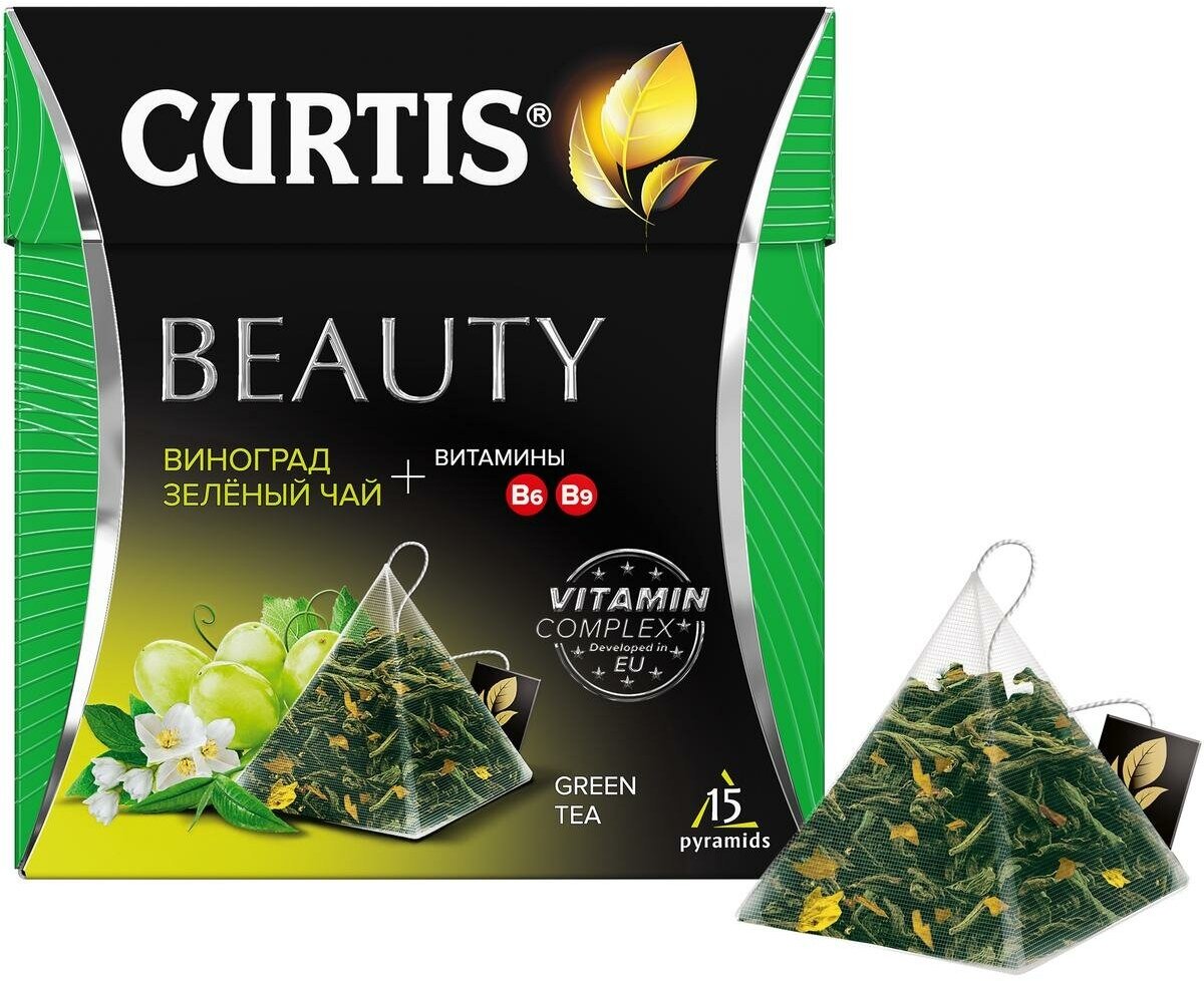 Чай зеленый Curtis Beauty Виноград и Зеленый чай 15*1.7г Май-Фудс - фото №9