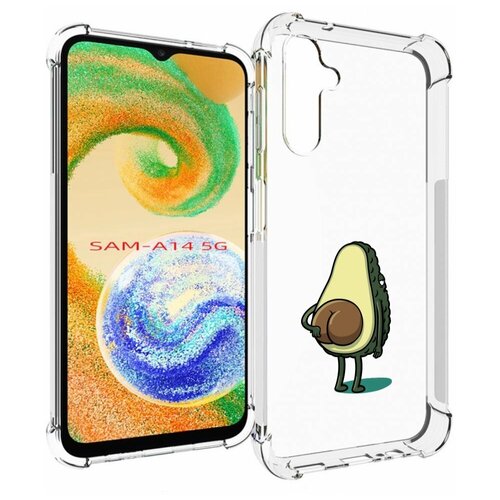Чехол MyPads смешной авокадо сзади для Samsung Galaxy A14 4G/ 5G задняя-панель-накладка-бампер