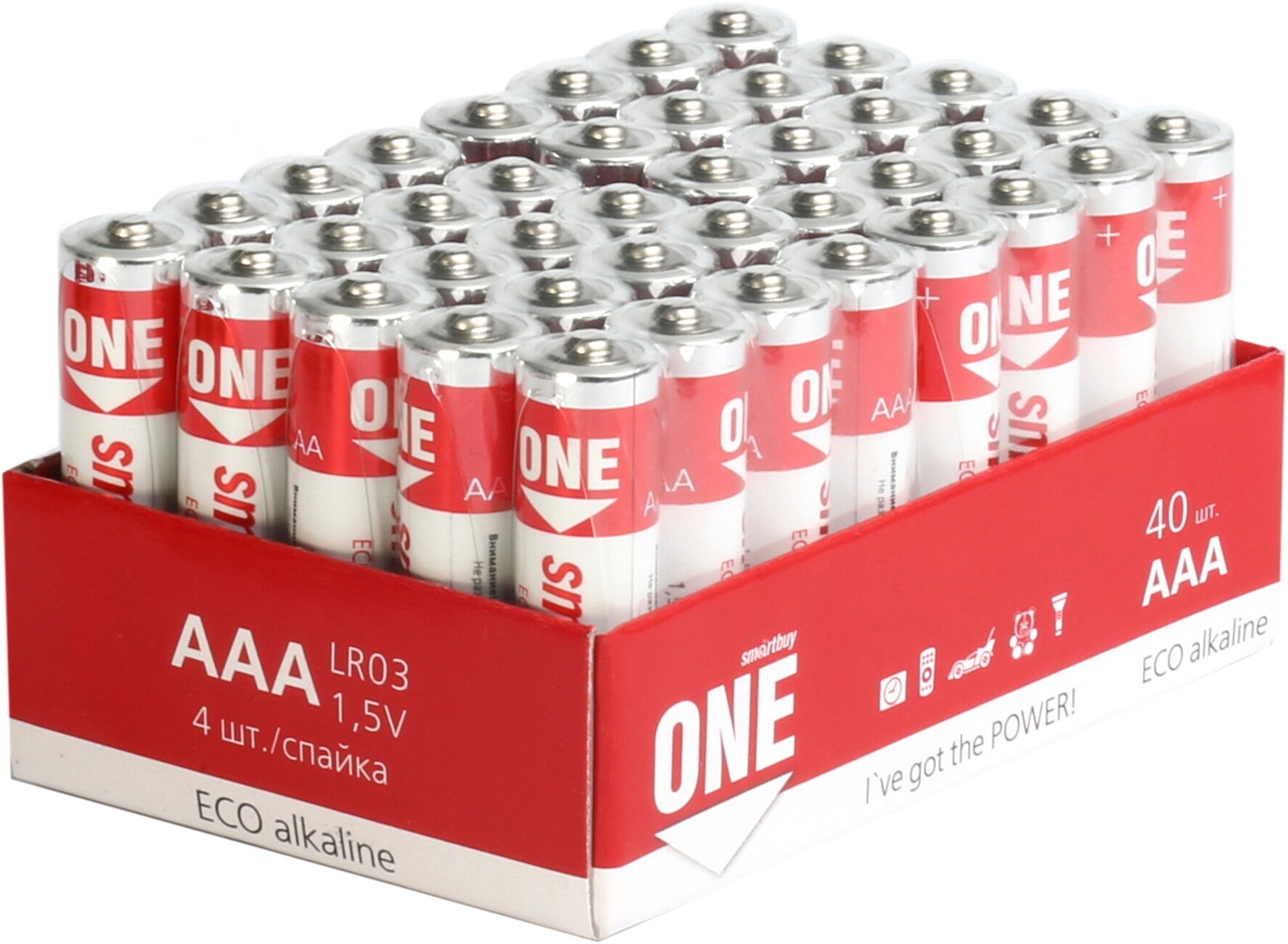 Батарейка SmartBuy One Eco Alkaline AAA, 40 шт.