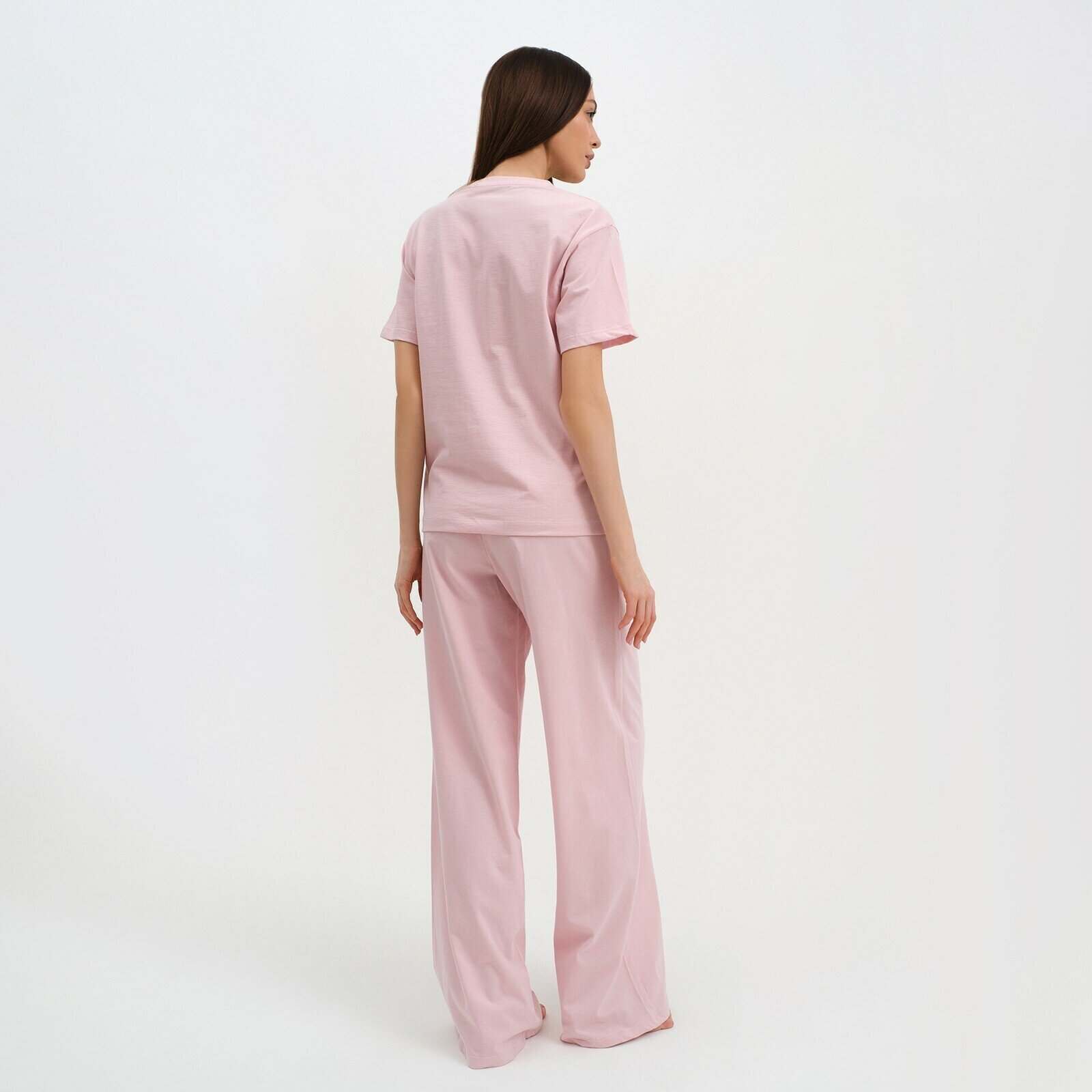 Пижама женская (футболка и брюки) KAFTAN "Basic" размер 48-50, цвет розовый - фотография № 2