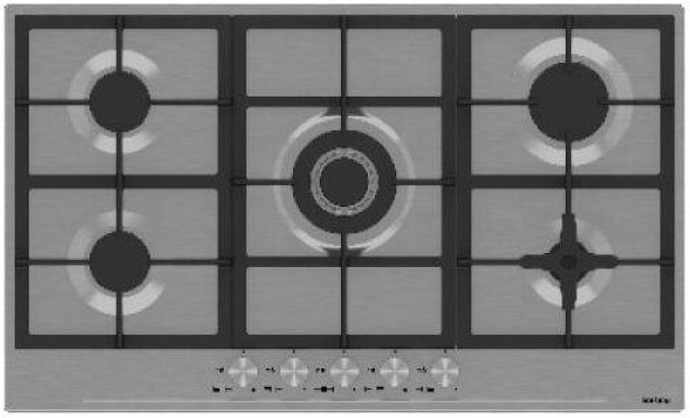 Газовая варочная панель Korting HG 965 CTX, нержавеющая сталь