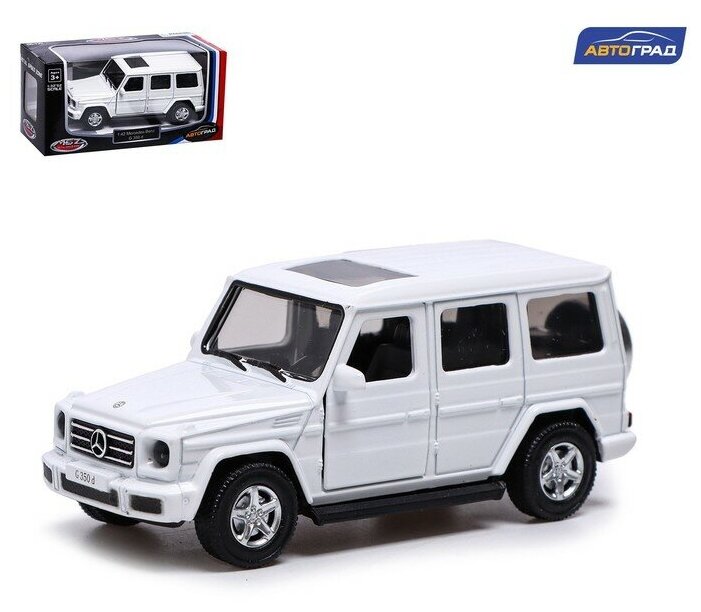 Автоград Машина металлическая MERCEDES-BENZ G350D, 1:42, инерция, открываются двери, цвет белый